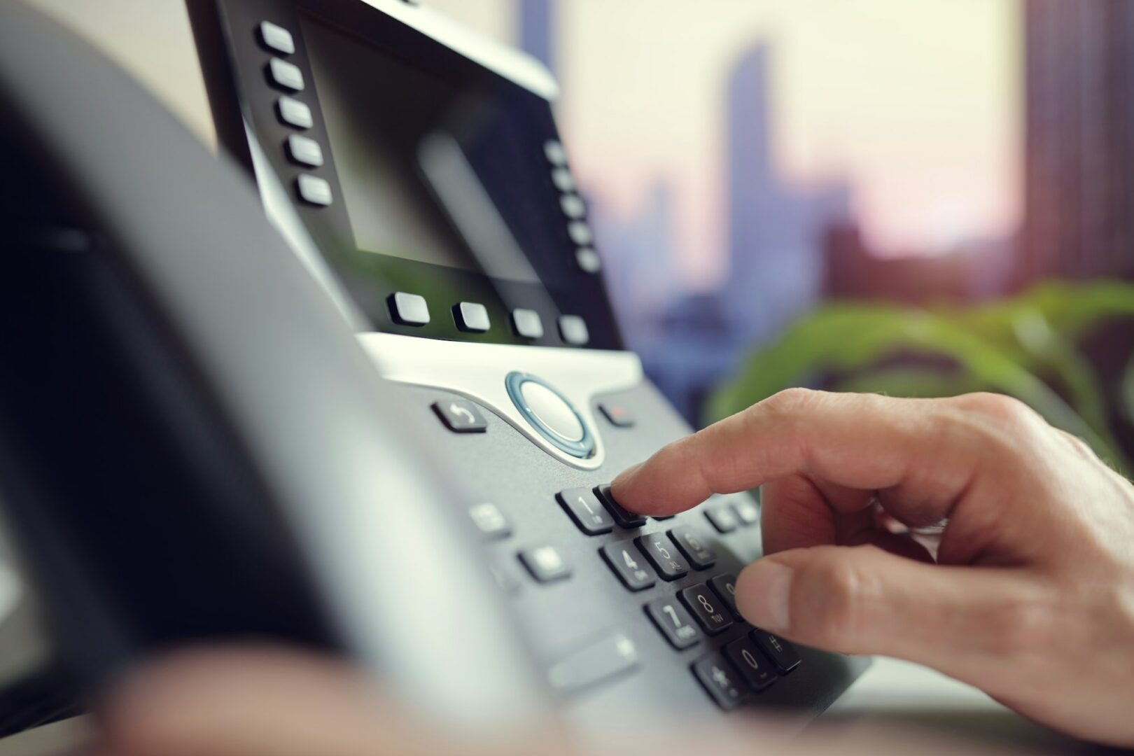 Dialing a telephone in the office