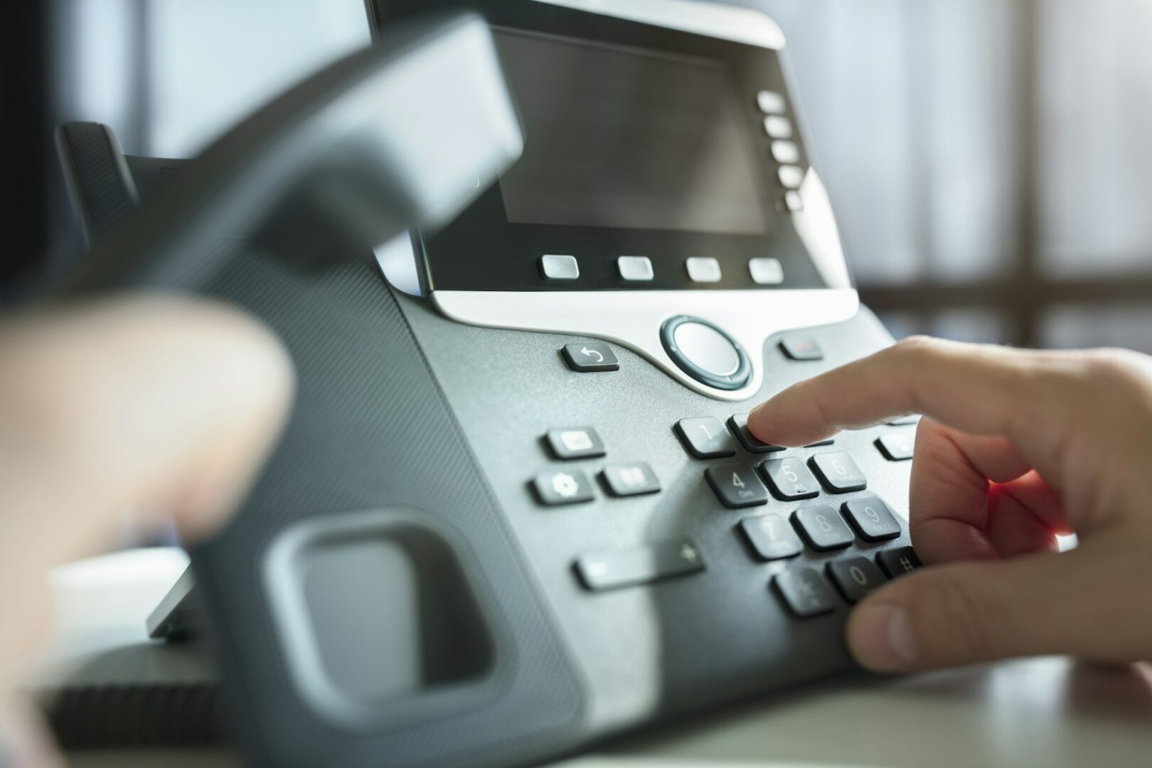 Dialing a telephone in the office