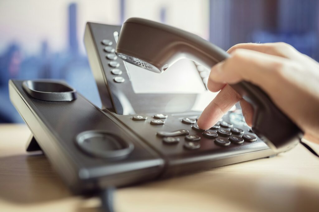 VOIP phones on a desk